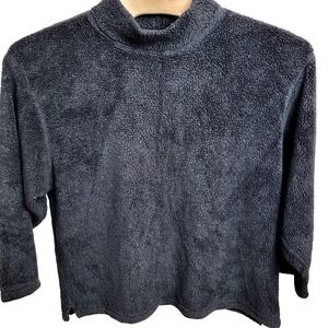 TerraWear Men Large Techfleece High Pile Mock Neck Pullover Sweater Black Rugged